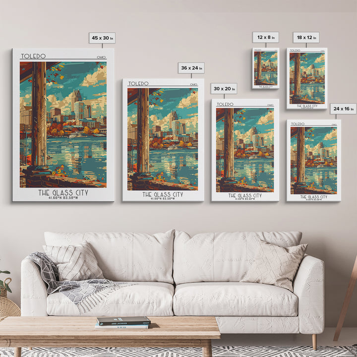Toledo Travel Poster, Canvas Print, Travel Prints, Landscape Art, Living Room Wall Art, Vintage Travel Art, Wall Art, Vintage Travel