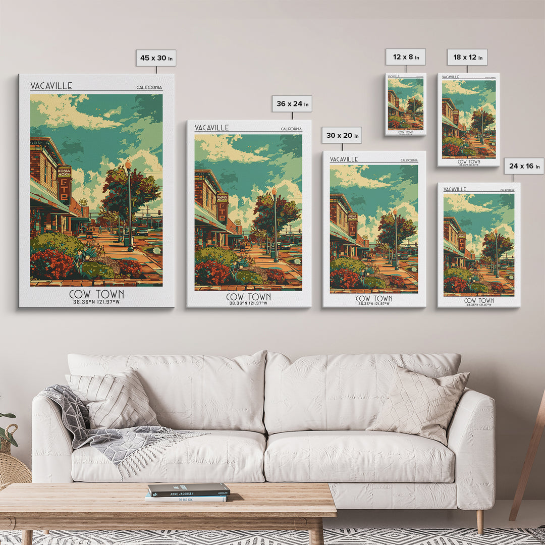 Vacaville Travel Poster, Canvas Print, City Art Print, Travel Wall Art, Travel Posters, Art Print, Retro Wall Art, Home Office Decor