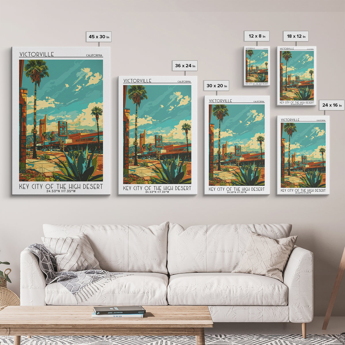 Victorville Travel Poster, Framed Canvas Print, City Travel Poster, Travel Wall Art, Retro Wall Art, Gallery Wall Set, City Wall Art