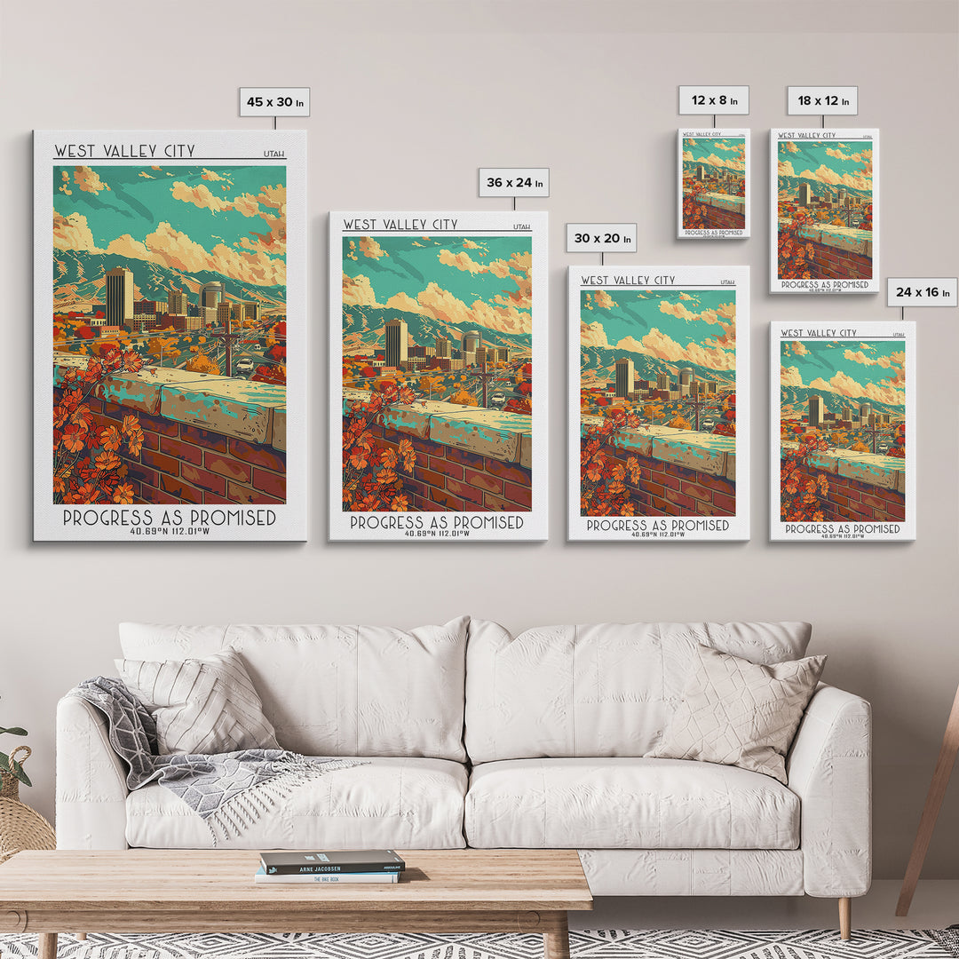 West Valley City Travel Poster, Framed Canvas Print, City Travel Poster, Travel Wall Decor, Home Decor, Fine Art Print, Travel Print
