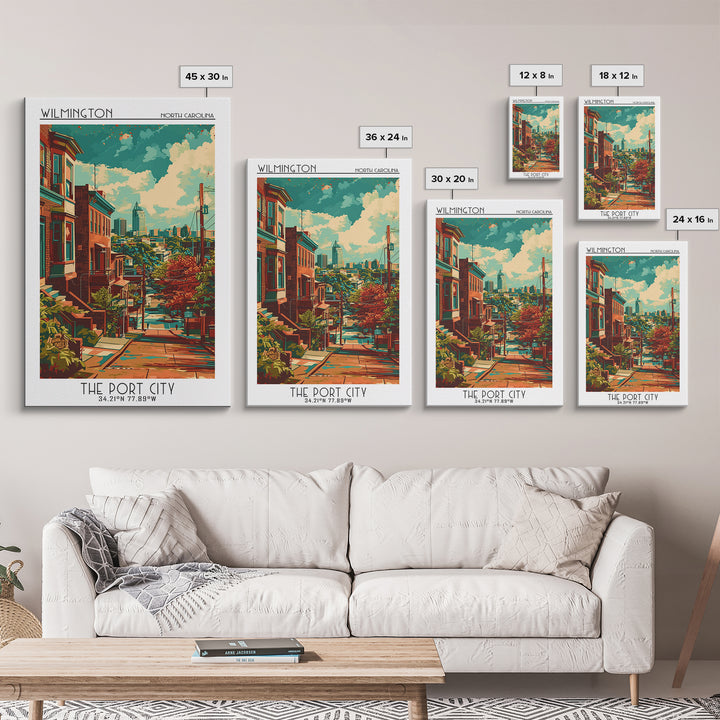 Wilmington Travel Poster, Canvas Print, Poster Print, Travel Wall Art, Watercolor Cityscape, Travel Posters, Travel Decor, Art Print