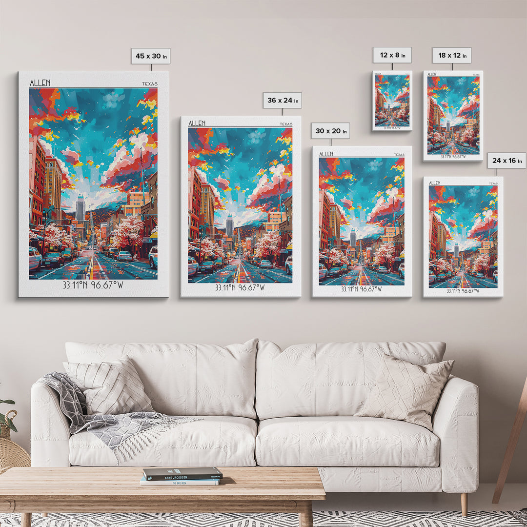 Allentown Travel Poster, Canvas Print, Travel Prints, Landscape Art, Travel Print, City Travel Poster, Vintage Poster, City Wall Art