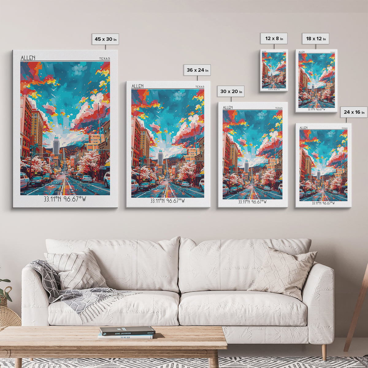 Allentown Travel Poster, Canvas Print, Travel Prints, Landscape Art, Travel Print, City Travel Poster, Vintage Poster, City Wall Art
