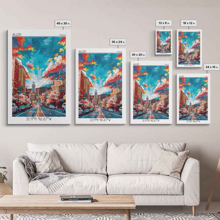 Allentown Travel Poster, Canvas Print, Travel Prints, Landscape Art, Travel Print, City Travel Poster, Vintage Poster, City Wall Art