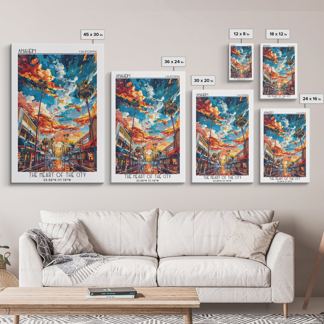 Anaheim Travel Poster, Canvas Print, Travel Wall Art, City Wall Art, Art Print, Living Room Wall Art, Poster Print, Gallery Wall Set