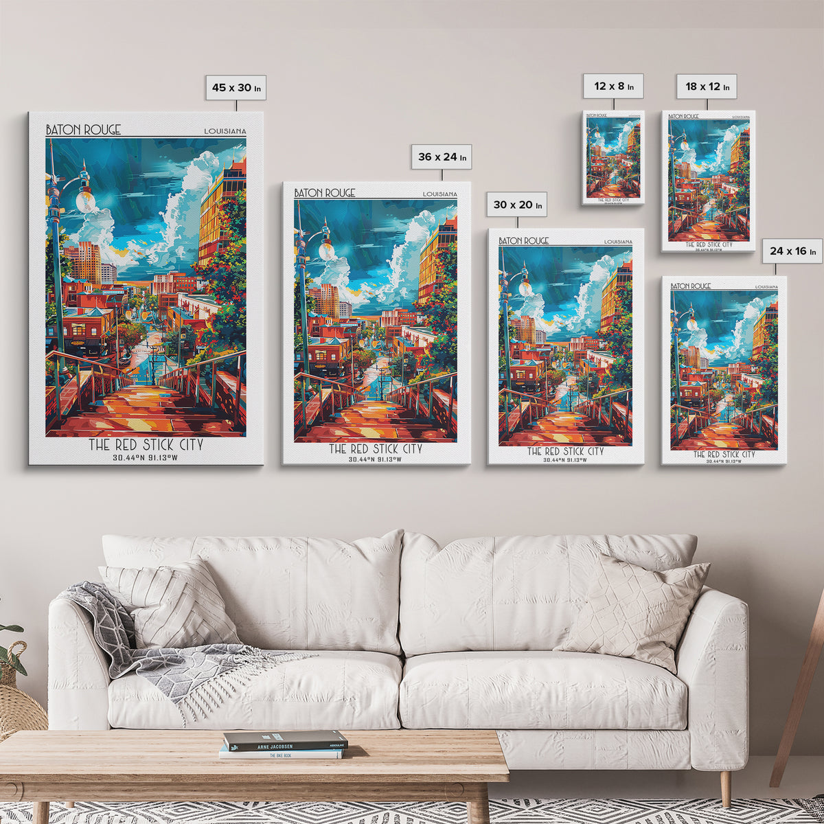 Baton Rouge Travel Poster, Canvas Print, Travel Wall Art, City Wall Art, Landscape Art, Vintage Travel Art, Poster Print, Poster Art