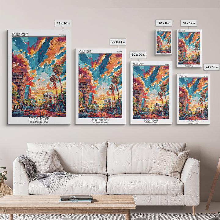Beaumont Travel Poster, Canvas Print, Retro Wall Art, Travel Print, City Art Print, Art Print, Mid Century Wall Art, Vintage Posters