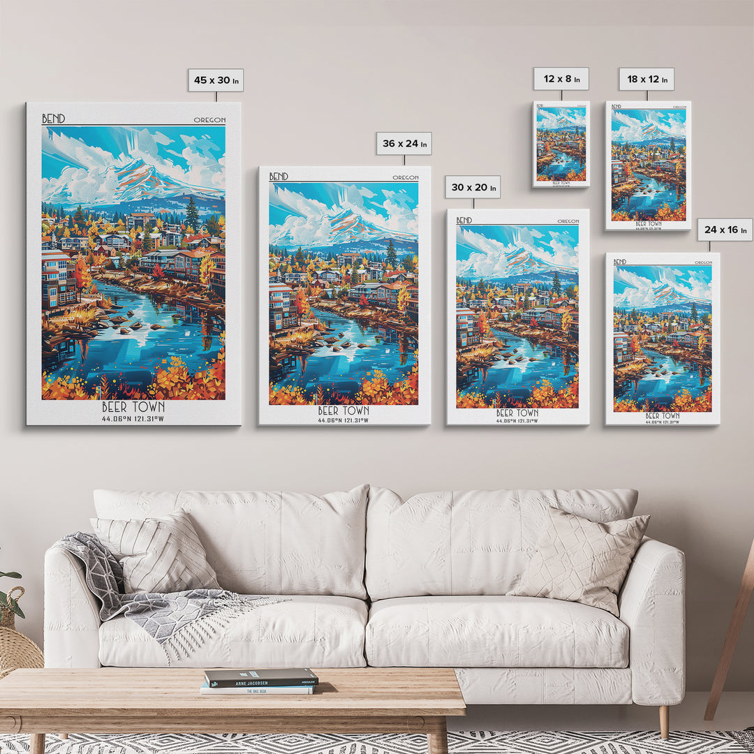 Bend Travel Poster, Canvas Print, City Art Print, Travel Wall Art, Minimalist Poster, Vintage City Poster, Wall Art, Vintage Posters