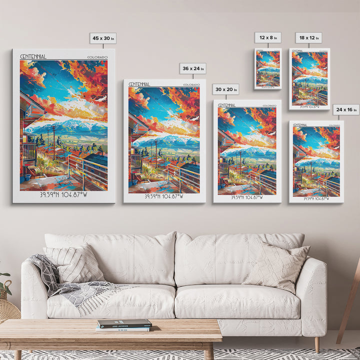 Centennial Travel Poster, Framed Canvas Print, City Travel Poster, Travel Wall Decor, Retro Travel Print, Poster Art, Retro Wall Art