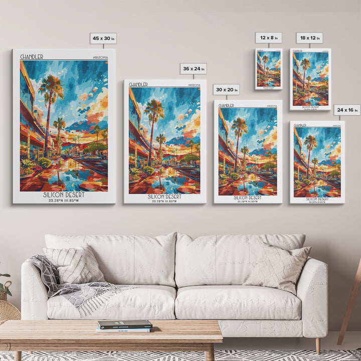Chandler Travel Poster, Canvas Print, City Travel Poster, Travel Wall Decor, City Illustration, Modern Wall Decor, Minimalist Poster
