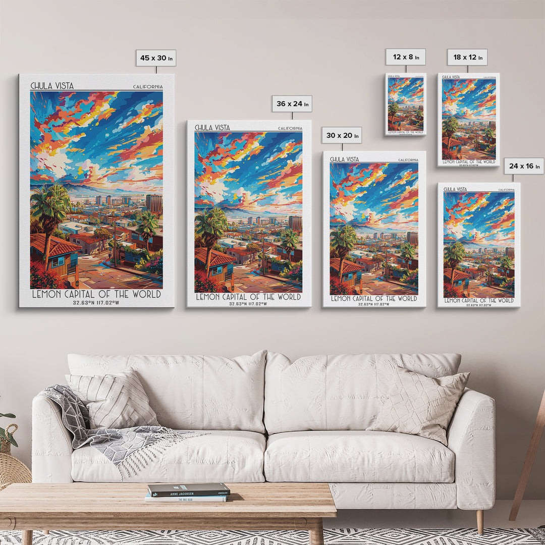Chula Vista Travel Poster, Canvas Print, Poster Print, Travel Wall Art, Travel Decor, Retro Travel Print, Wall Art, Gallery Wall Set