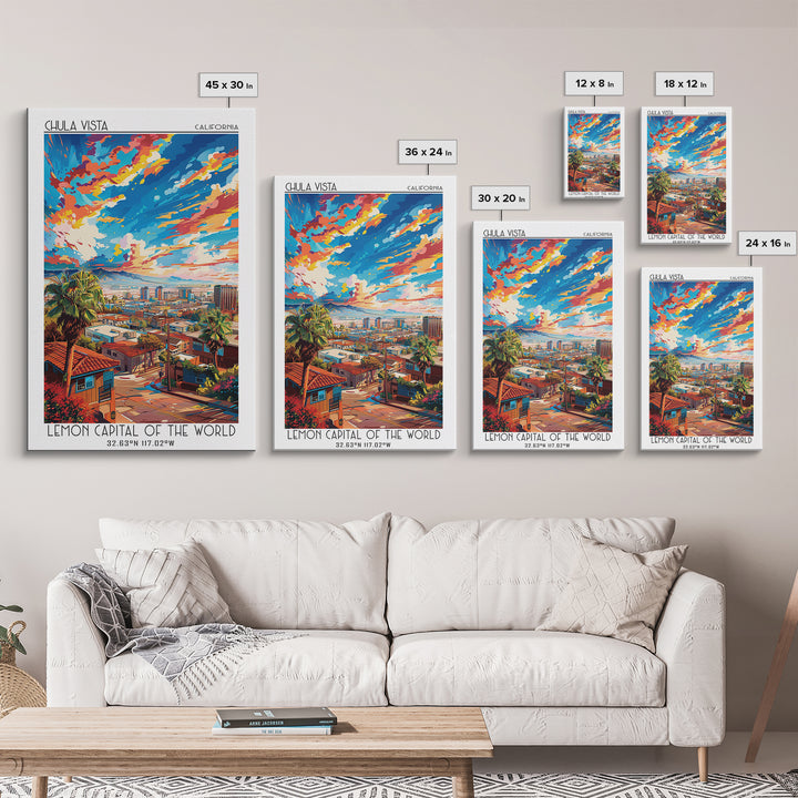 Chula Vista Travel Poster, Canvas Print, Poster Print, Travel Wall Art, Travel Decor, Retro Travel Print, Wall Art, Gallery Wall Set