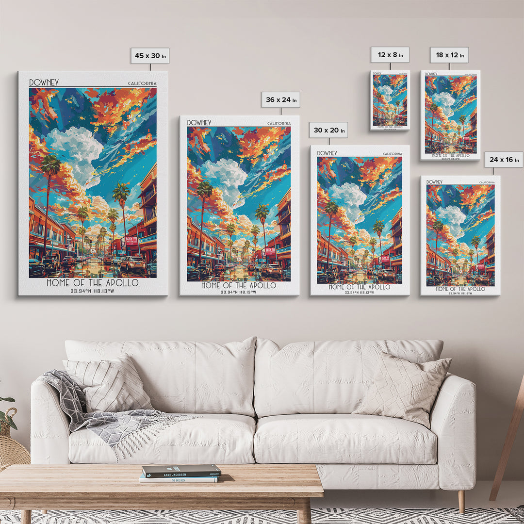 Downey Travel Poster, Canvas Print, City Travel Poster, Travel Wall Decor, Art Print, Travel Posters, City Wall Art, Travel Wall Art