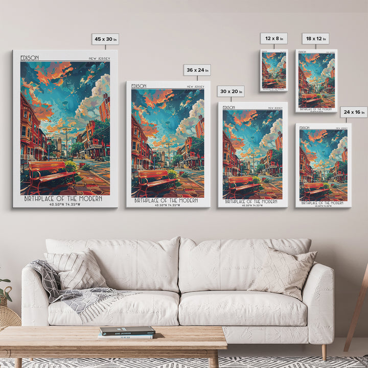 Edison Travel Poster, Canvas Print, Retro Wall Art, Travel Print, Vintage Travel, Travel Posters, Vintage Poster, Vintage Travel Art
