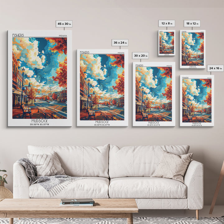 Fishers Travel Poster, Canvas Print, Travel Wall Art, City Wall Art, Poster Art, City Travel Poster, Wanderlust Gift, Travel Posters
