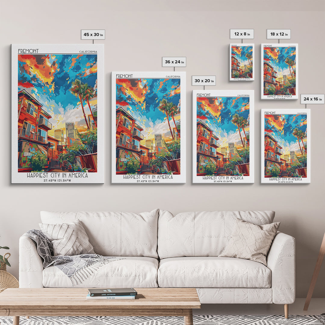 Fremont Travel Poster, Canvas Print, Vintage Travel Print, City Wall Art, Vintage Posters, Living Room Wall Art, Retro Travel Poster