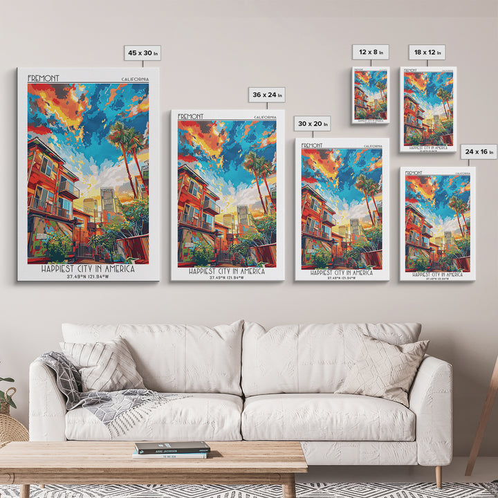 Fremont Travel Poster, Canvas Print, Vintage Travel Print, City Wall Art, Vintage Posters, Living Room Wall Art, Retro Travel Poster