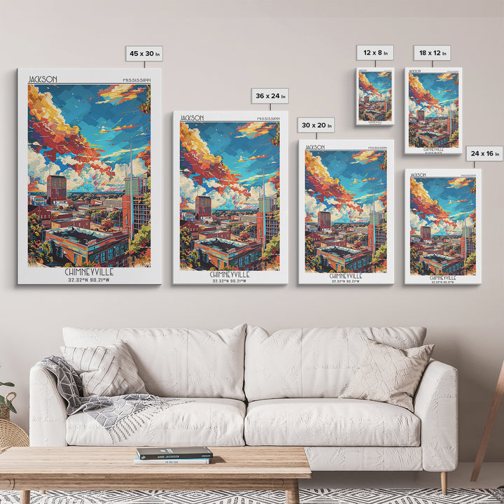 Jackson Travel Poster, Framed Canvas Print, Retro Travel Poster, City Wall Art, Vintage Posters, Wanderlust Gift, Retro Travel Print