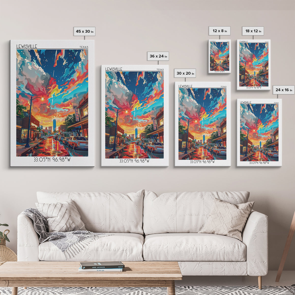 Lewisville Travel Poster, Canvas Print, Retro Wall Art, Travel Print, City Travel Poster, Art Print, Vintage Poster, Vintage Posters