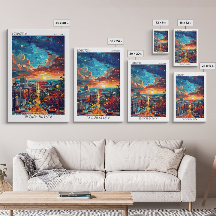 Lexington Travel Poster, Canvas Print, City Travel Poster, Vintage City Poster, Art Print, Living Room Wall Art, Retro Travel Poster