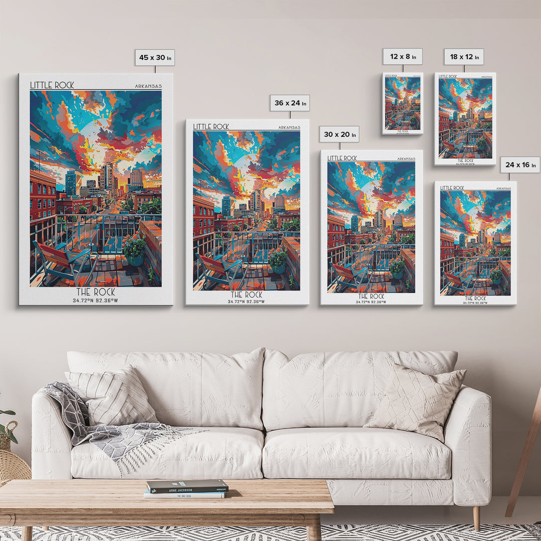 Little Rock Travel Poster, Canvas Print, Vintage Travel Print, City Wall Art, Vintage Travel Art, Wanderlust Gift, Minimalist Poster