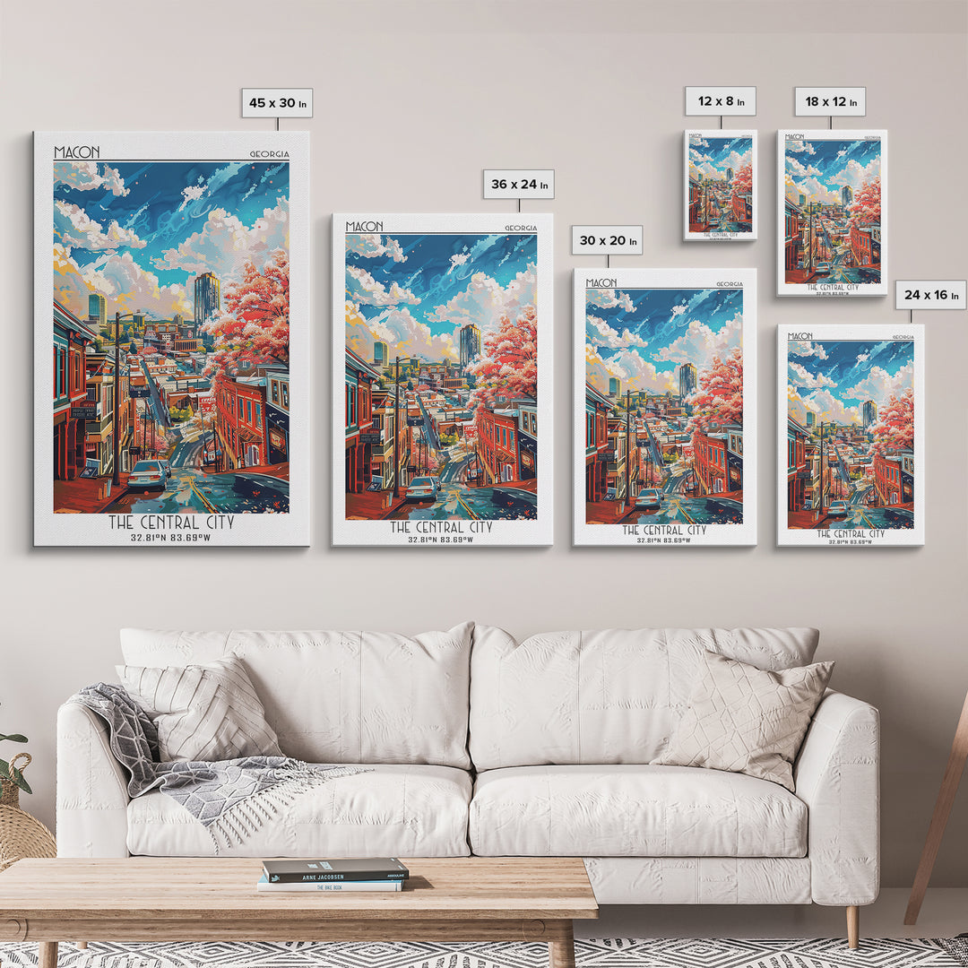Macon Travel Poster, Canvas Print, Travel Wall Decor, Minimalist Poster, Poster Print, Travel Prints, Travel Art Print, Travel Decor