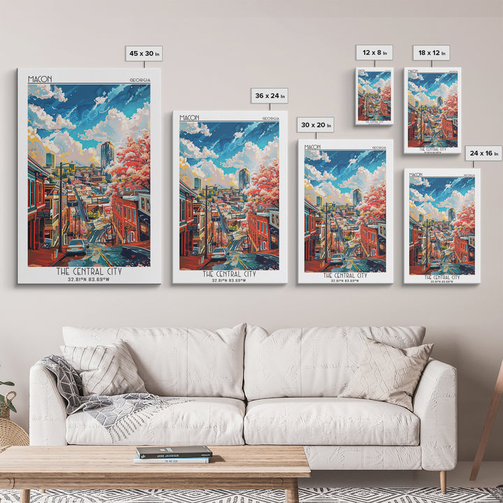 Macon Travel Poster, Canvas Print, Travel Wall Decor, Minimalist Poster, Poster Print, Travel Prints, Travel Art Print, Travel Decor