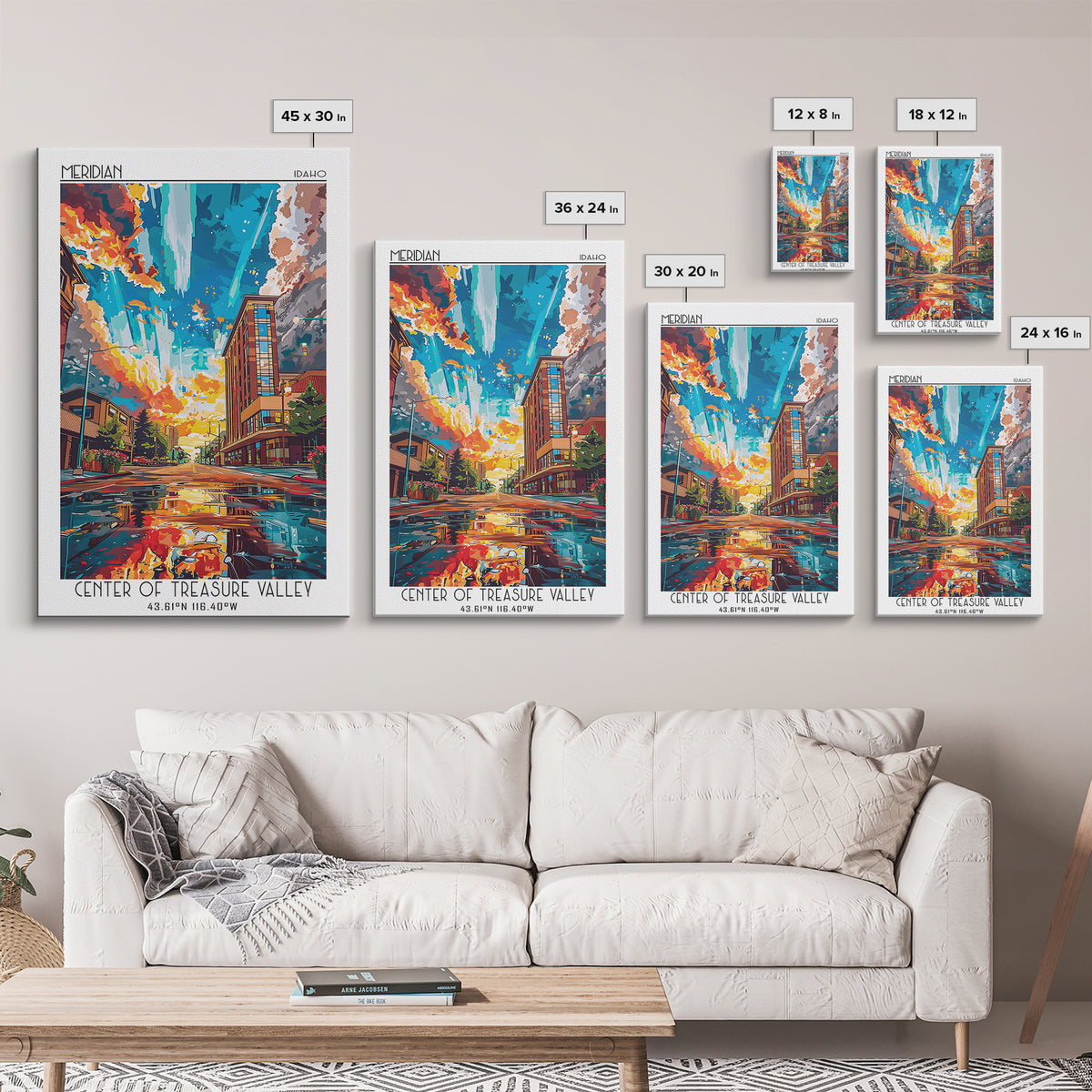 Meridian Travel Poster, Canvas Print, Poster Print, Travel Wall Art, Wanderlust Gift, Retro Wall Art, Travel Prints, Vintage Posters