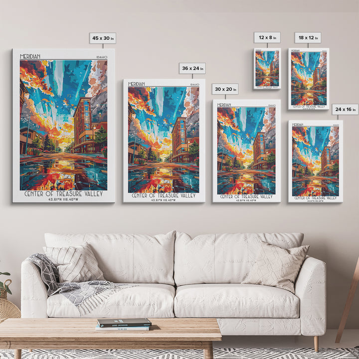 Meridian Travel Poster, Canvas Print, Poster Print, Travel Wall Art, Wanderlust Gift, Retro Wall Art, Travel Prints, Vintage Posters