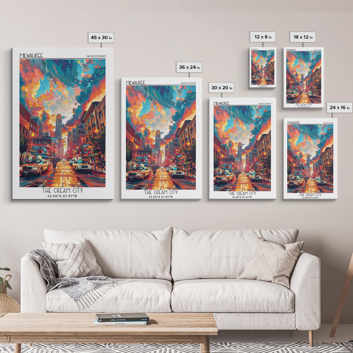 Milwaukee Travel Poster, Canvas Print, Retro Wall Art, Travel Print, Modern Wall Decor, Poster Art, Poster Print, City Travel Poster