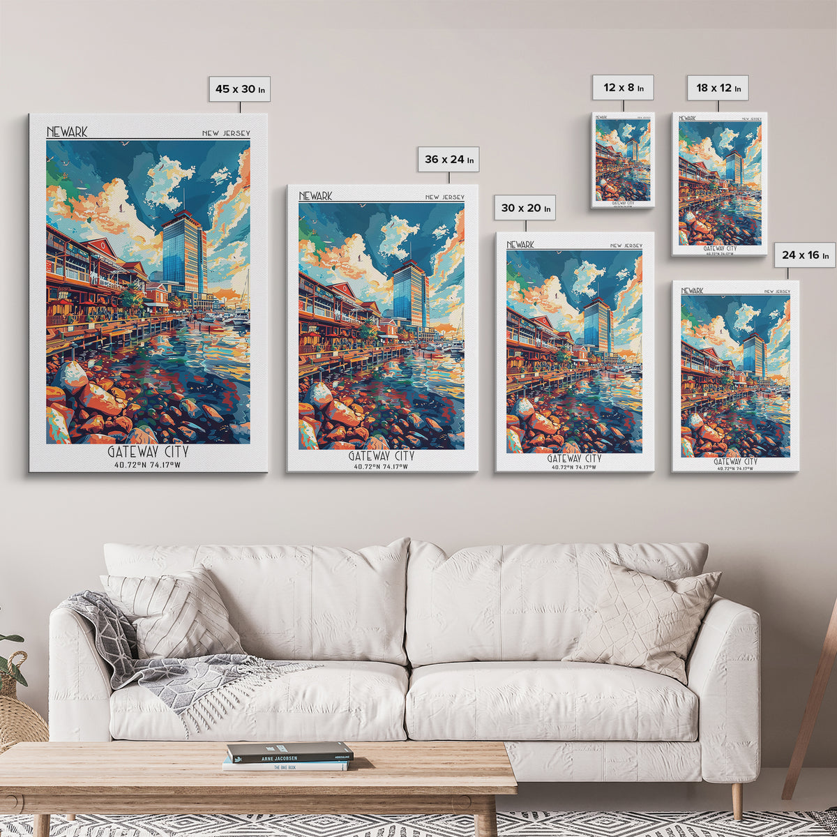 Newport News Travel Poster, Framed Canvas Print, Retro Travel Poster, City Wall Art, Travel Prints, City Art Print, Travel Art Print