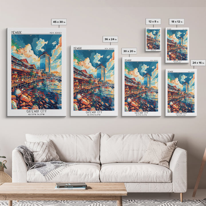 Newport News Travel Poster, Framed Canvas Print, Retro Travel Poster, City Wall Art, Travel Prints, City Art Print, Travel Art Print