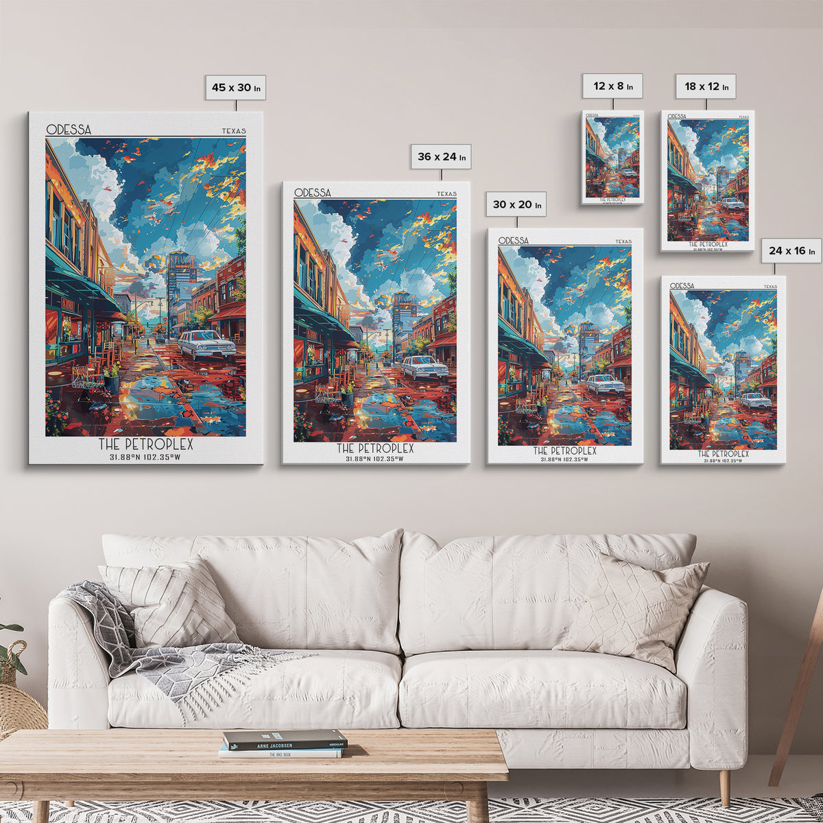 Odessa Travel Poster, Framed Canvas Print, Travel Wall Decor, Minimalist Poster, City Illustration, Travel Print, City Travel Poster