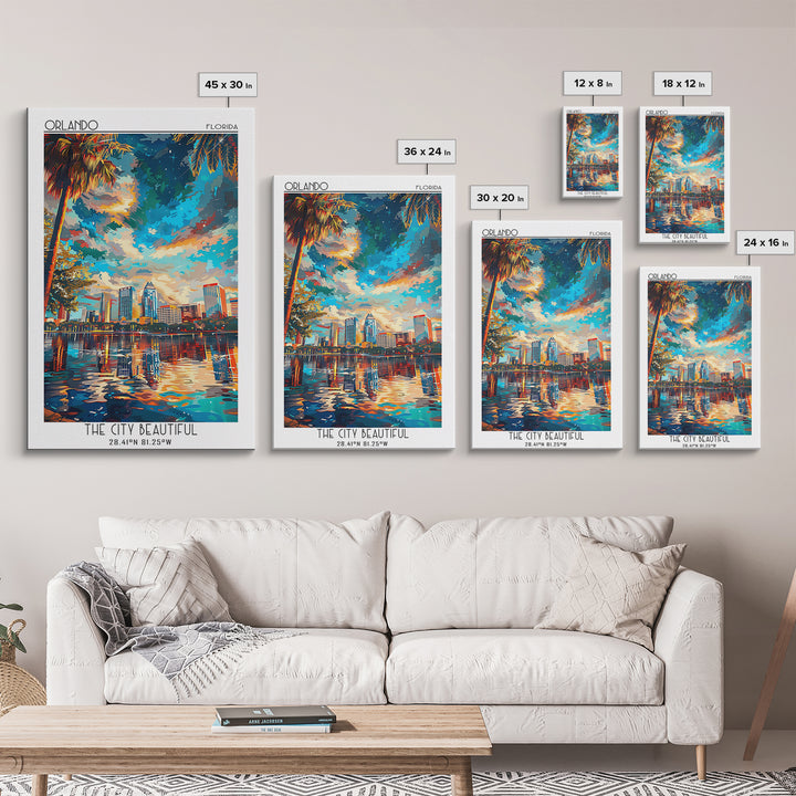 Orlando Travel Poster, Canvas Print, Poster Print, Travel Wall Art, City Illustration, Wall Art, Travel Prints, Living Room Wall Art