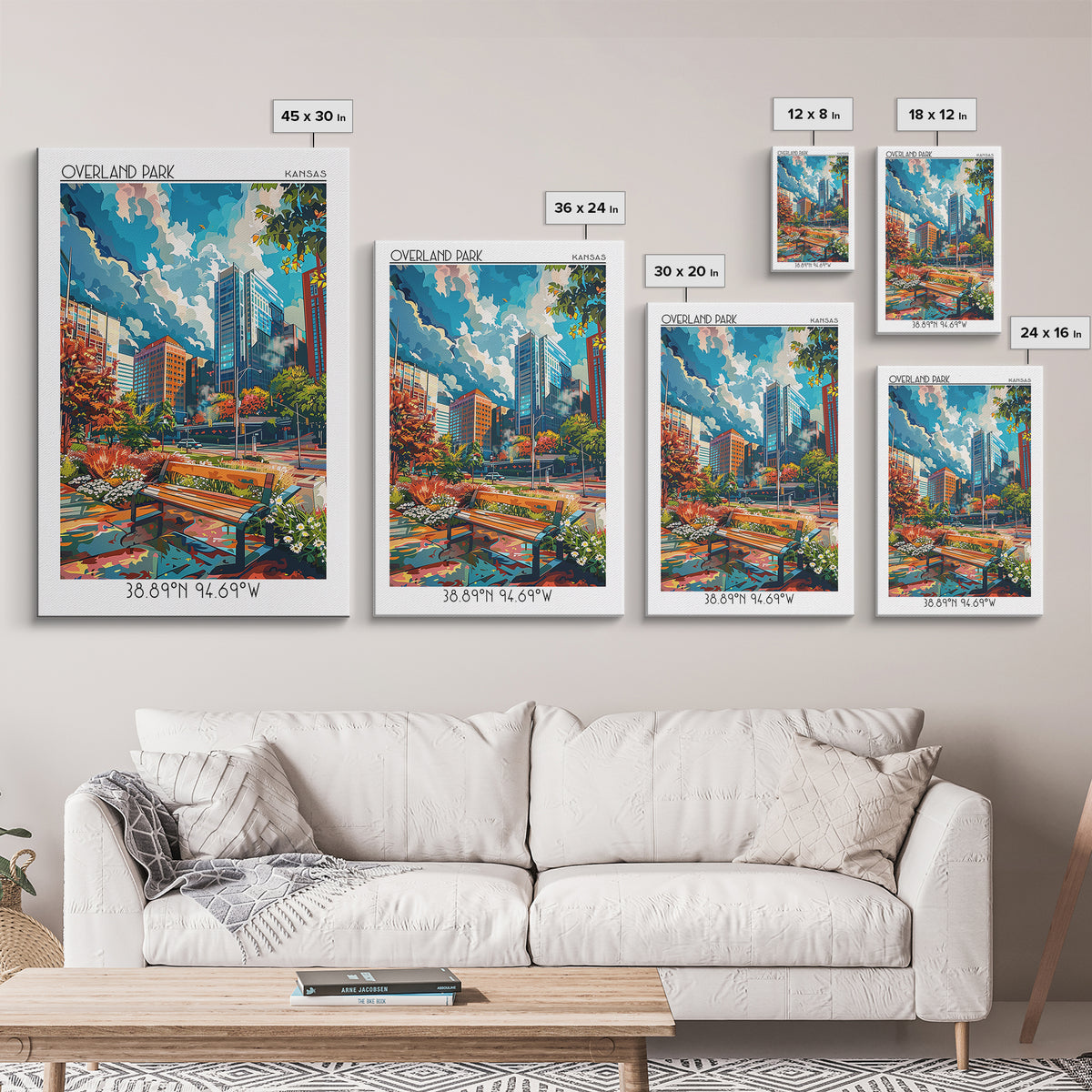 Overland Park Travel Poster, Framed Canvas Print, Poster Print, Travel Wall Art, Vintage Travel Print, Travel Prints, Retro Wall Art