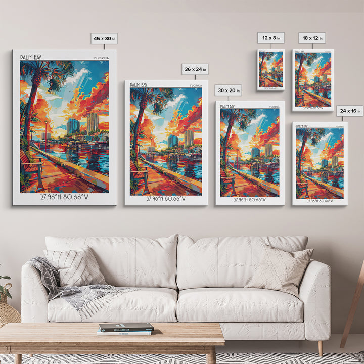 Palm Bay Travel Poster, Canvas Print, Travel Wall Art, City Wall Art, Travel Prints, Vintage Posters, Travel Posters, Fine Art Print