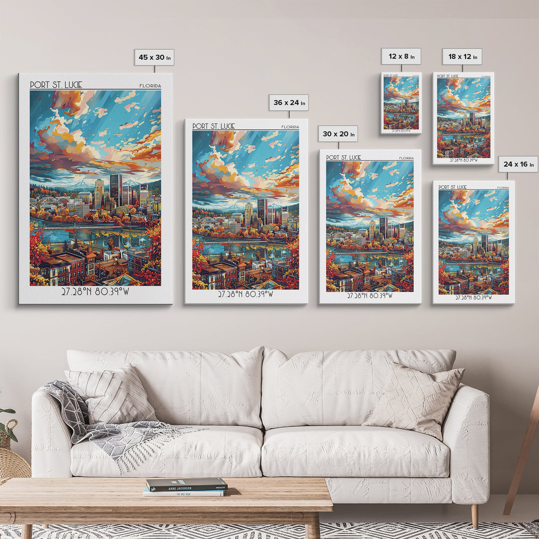 Portland Travel Poster, Framed Canvas Print, City Travel Poster, Vintage City Poster, Travel Wall Art, Vintage Posters, Travel Print