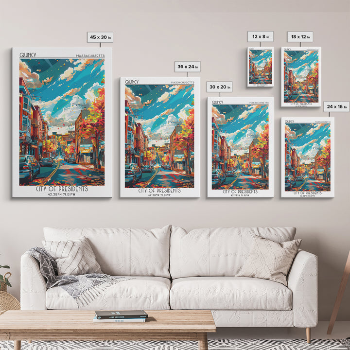 Quincy Travel Poster, Canvas Print, Travel Wall Art, City Wall Art, Vintage Travel, City Art Print, Vintage Travel Art, Travel Print