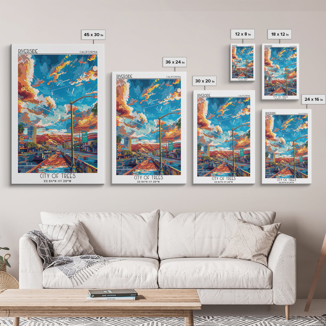 Riverside Travel Poster, Canvas Print, City Art Print, Travel Wall Art, Vintage Travel, Landscape Art, Fine Art Print, Travel Prints