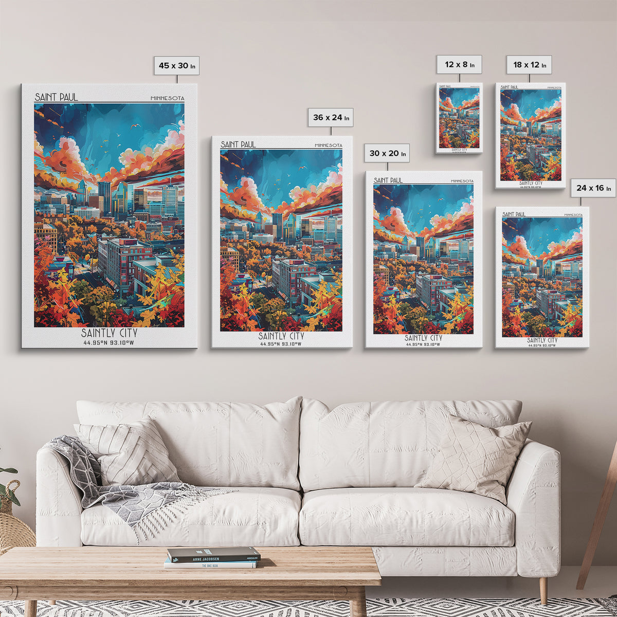 Saint Paul Travel Poster, Canvas Print, Retro Travel Poster, City Wall Art, City Travel Poster, Vintage Poster, Living Room Wall Art