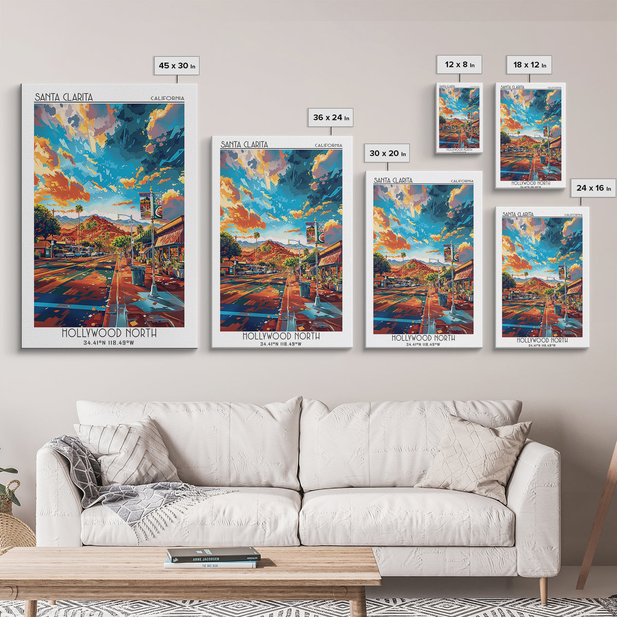 Santa Clarita Travel Poster, Canvas Print, City Art Print, Travel Wall Art, Watercolor Cityscape, Minimalist Poster, Wanderlust Gift