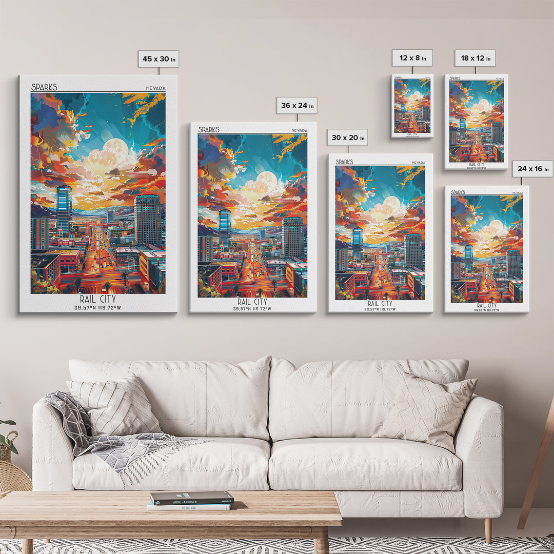 Sparks Travel Poster, Canvas Print, Poster Print, Travel Wall Art, City Illustration, Gallery Wall Set, Retro Wall Art, Travel Decor
