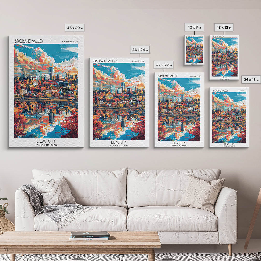 Spokane Travel Poster, Canvas Print, City Art Print, Travel Wall Art, Fine Art Print, Minimalist Poster, Poster Print, City Wall Art
