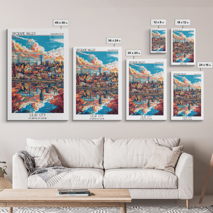 Spokane Travel Poster, Canvas Print, City Art Print, Travel Wall Art, Fine Art Print, Minimalist Poster, Poster Print, City Wall Art