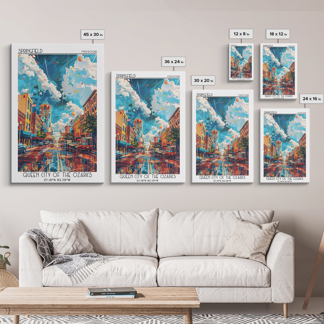 Springfield Travel Poster, Canvas Print, City Travel Poster, Vintage City Poster, Mid Century Wall Art, Travel Print, Vintage Travel