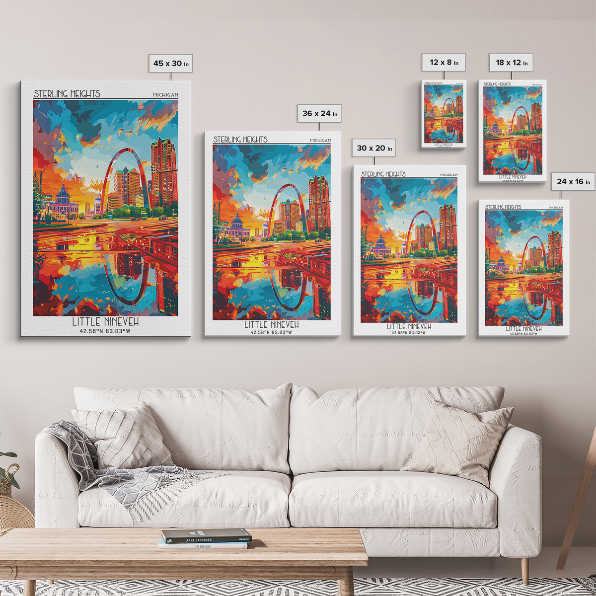 St Louis Travel Poster, Framed Canvas Print, City Travel Poster, Travel Wall Decor, Fine Art Print, Minimalist Poster, Landscape Art