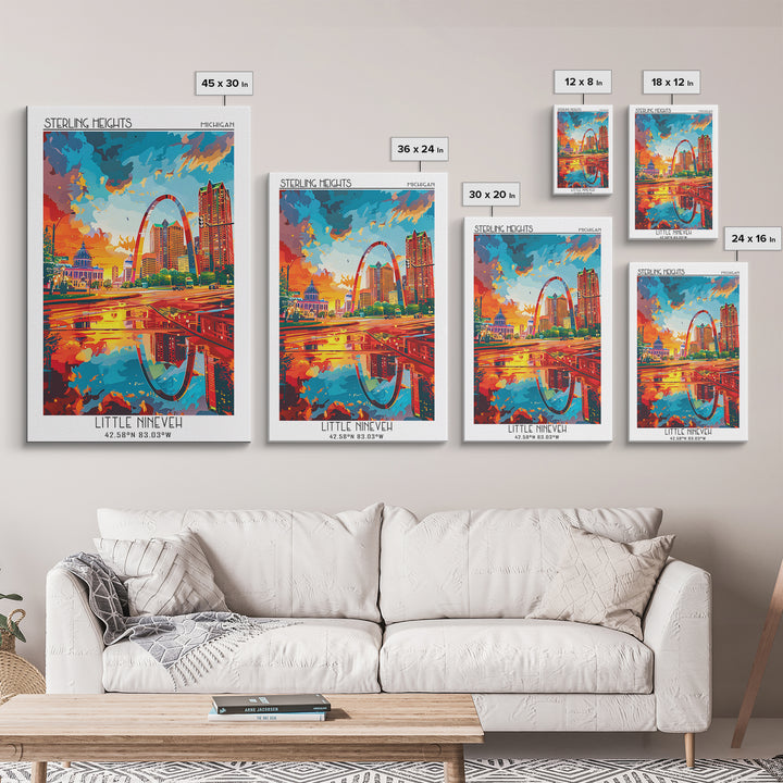 St Louis Travel Poster, Framed Canvas Print, City Travel Poster, Travel Wall Decor, Fine Art Print, Minimalist Poster, Landscape Art