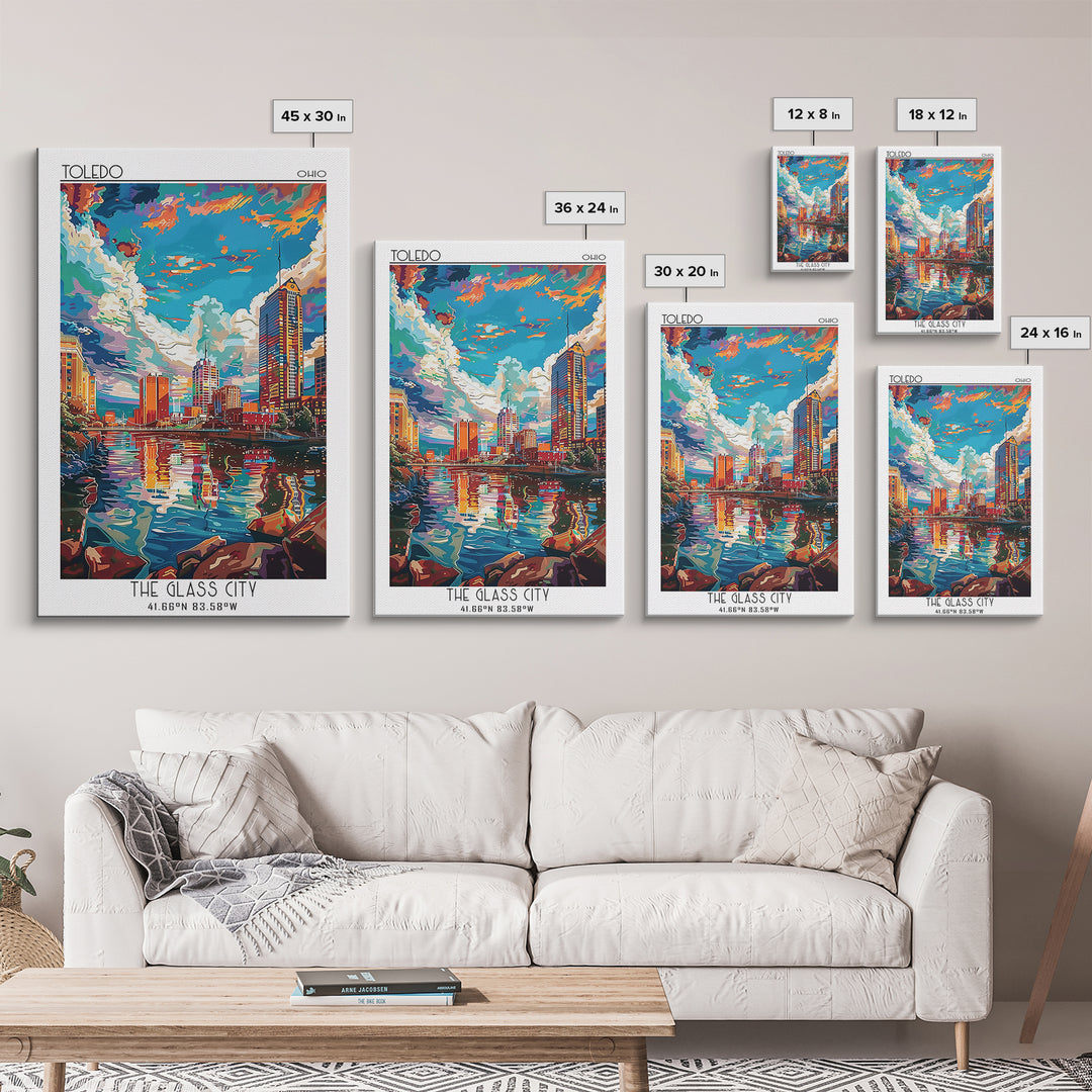 Toledo Travel Poster, Canvas Print, Travel Art Print, Modern Wall Decor, Home Decor, Poster Art, Mid Century Wall Art, Landscape Art