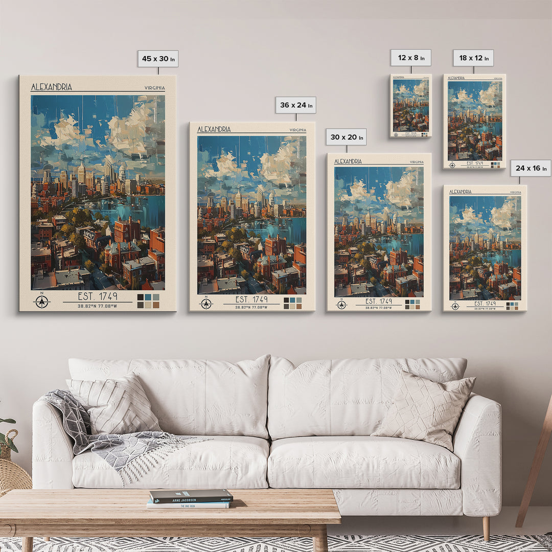 Alexandria Travel Poster, Canvas Print, Travel Wall Art, City Wall Art, Vintage Poster, Art Print, Minimalist Poster, Vintage Travel