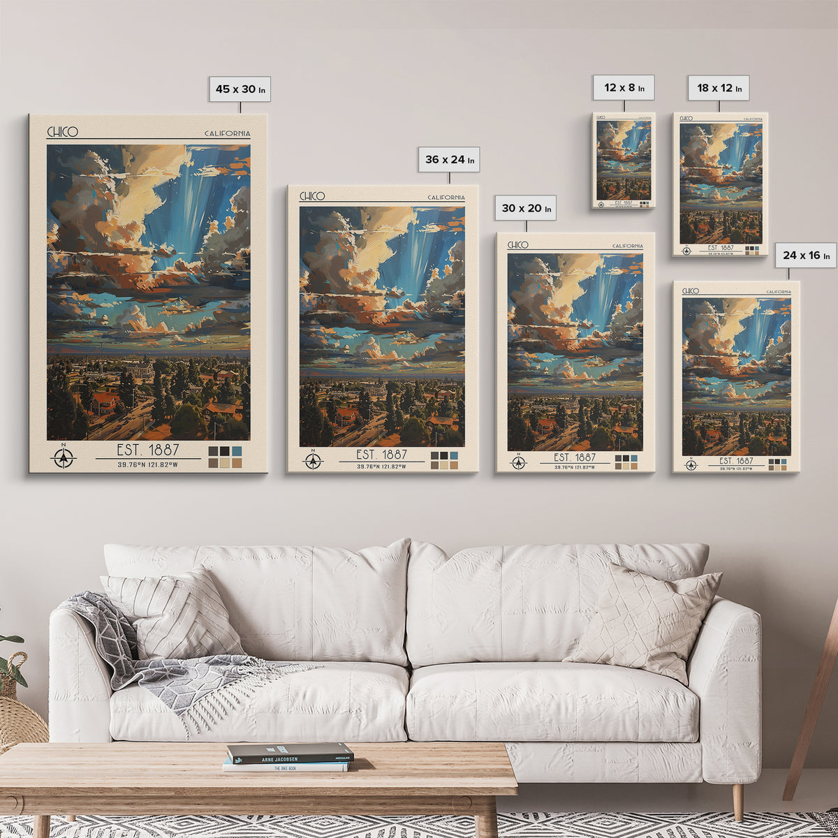 Chico Travel Poster, Canvas Print, City Travel Poster, Travel Wall Decor, City Wall Art, Modern Wall Decor, Wall Art, City Art Print